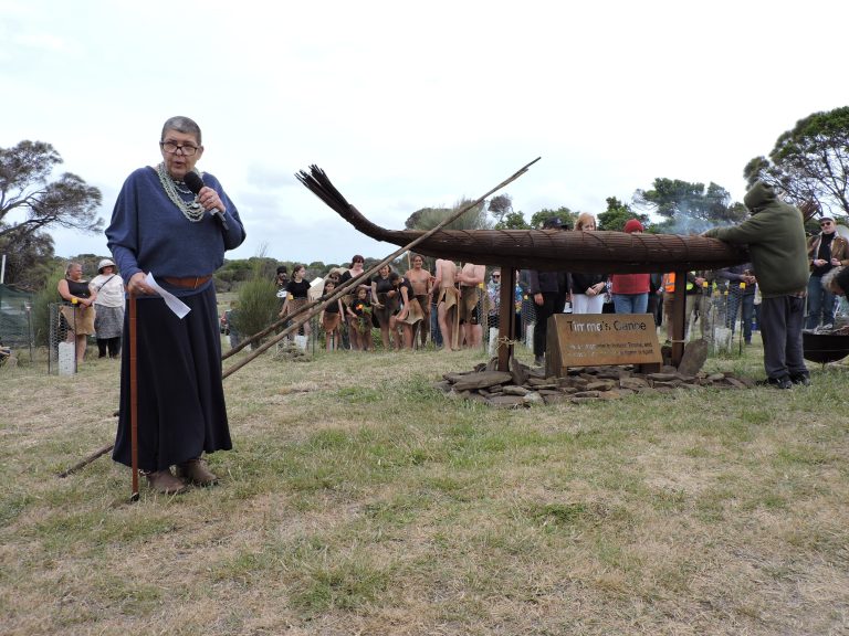 Aboriginal Elder Unlce Timme's Canoe ceremony - Emma Lee sharing Timme's story