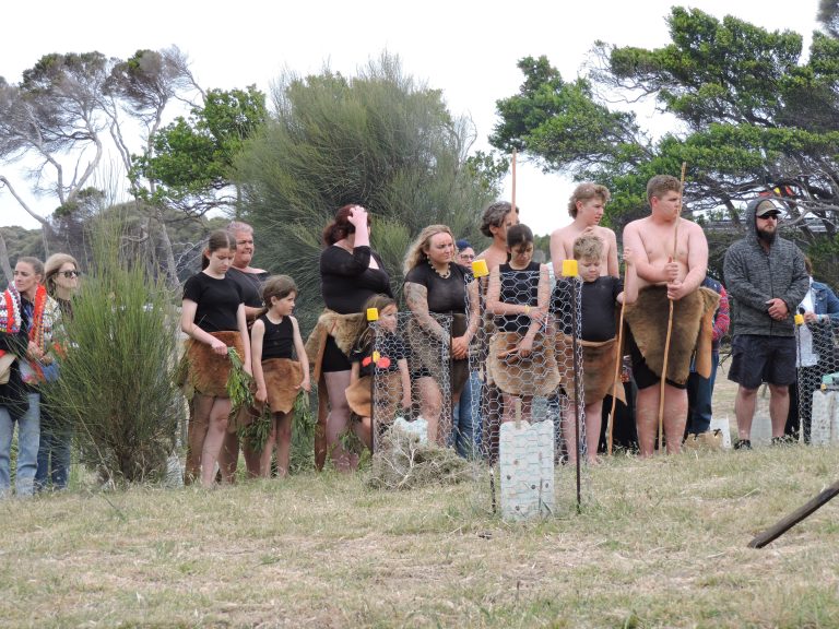Minute Silence at Timme Canoe Ceremony