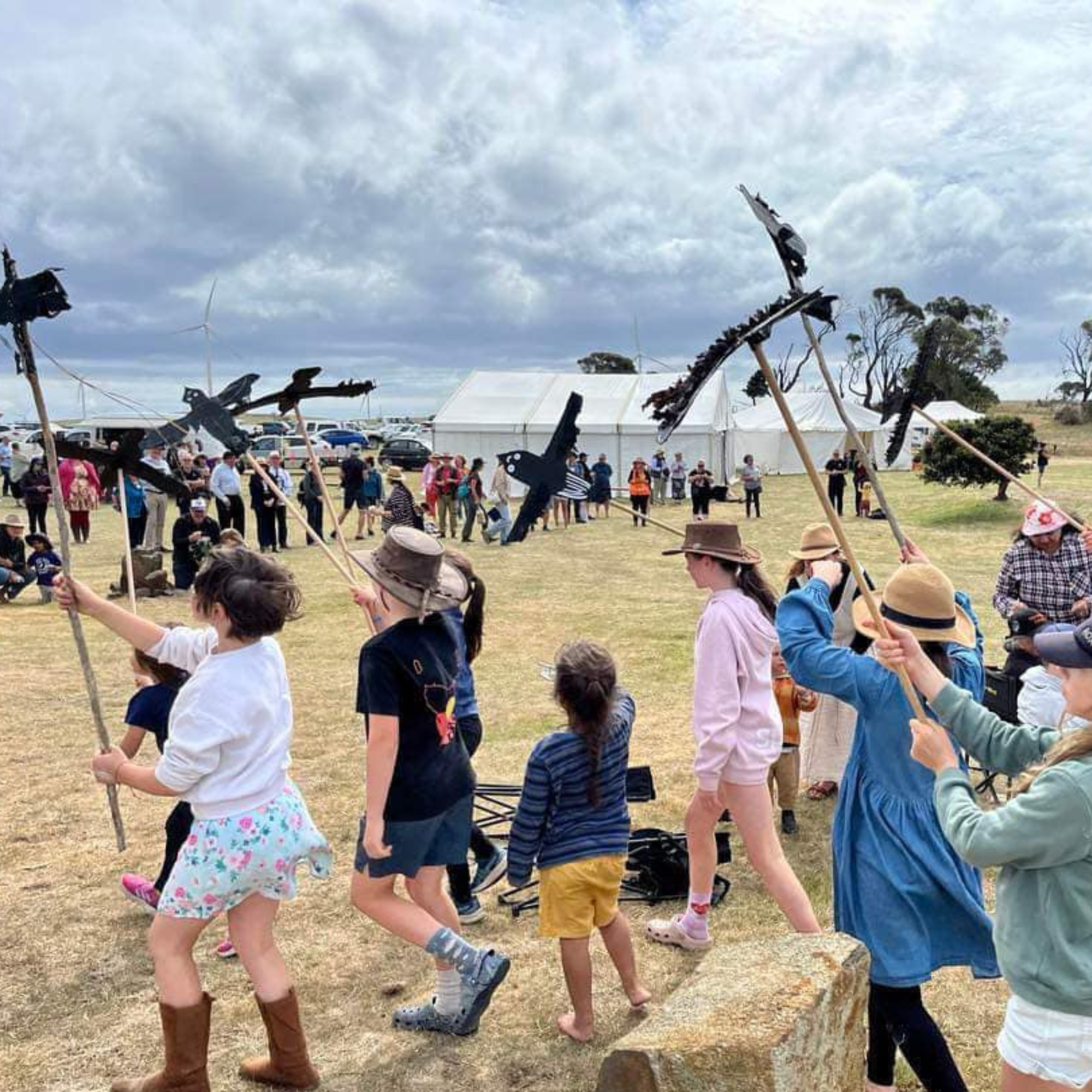 Tasmanian Aboriginal Children mutton bird puppet performance